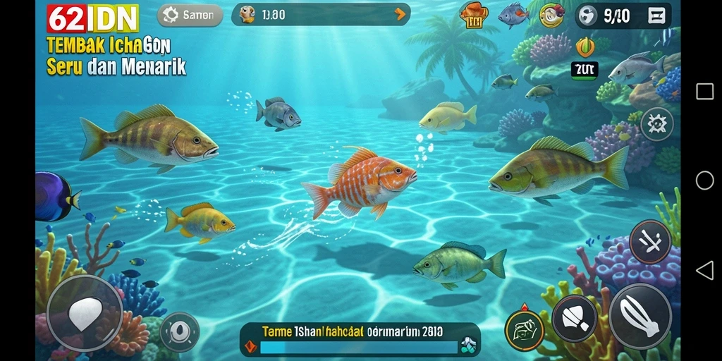 Tampilan gameplay seru dari 62IDN dalam genre Tembak Ikan.