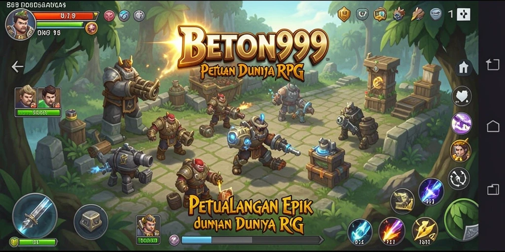 Tangkapan layar BETON999 menampilkan aksi pertarungan epik dalam dunia RPG.