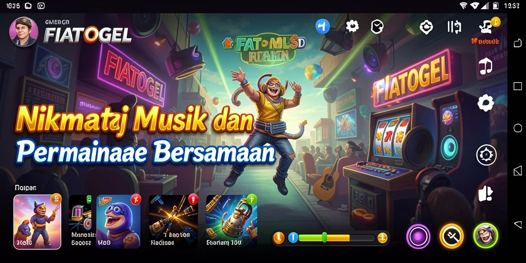 Tampilan menarik dari gameplay FIATOGEL dengan musik interaktif.