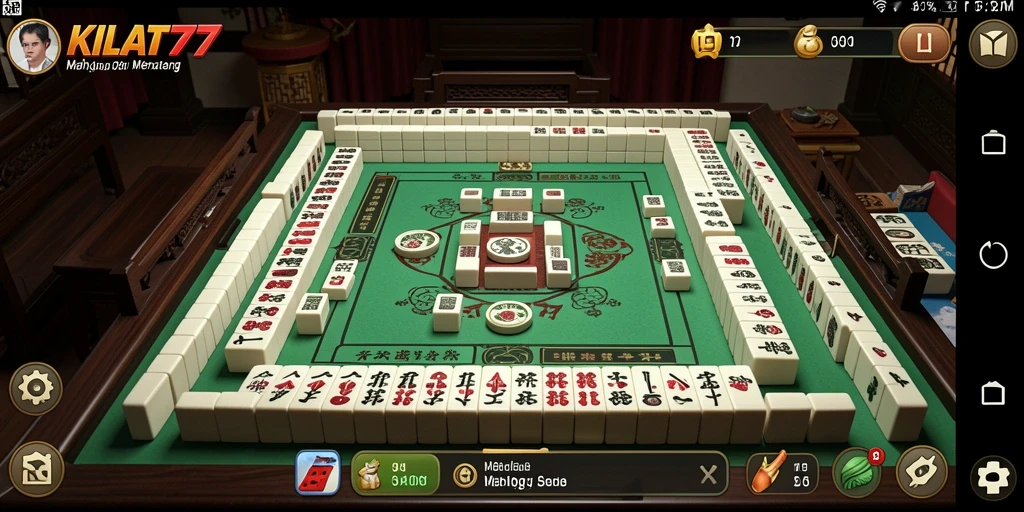 Tampilan gameplay KILAT77 yang menarik dengan berbagai ubin Mahjong.