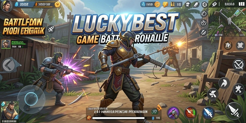 Screenshot menampilkan aksi seru di medan perang Battle Royale.