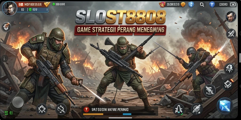 Tampilan aksi strategi epik dalam SLOST8808.